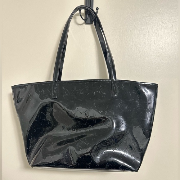 Kate Spade Black Patent Leather Harmony Metro Perforated Logo Tote - Picture 6 of 6